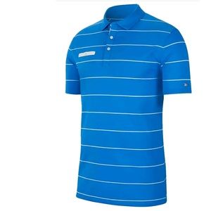 NWT Nike Striped Blue Golf Polo Shirt Mens Size S